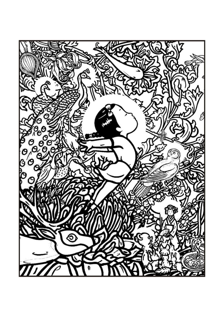 おうちであそぼう ぬりえ 福岡アジア美術館