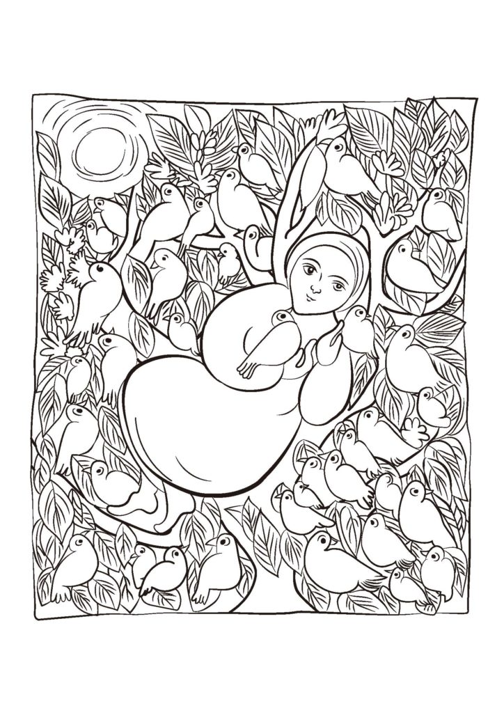 おうちであそぼう ぬりえ 福岡アジア美術館