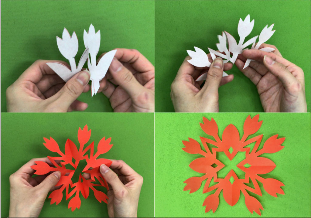 【初級編】 中国の剪紙（せんし）を作ろう！ 2003年にアジ美に滞在した中国のアーティスト、リュウ・リユン／劉立蘊（Liu Liyun）が親子向けにおこなったワークショップです。剪紙とは、中国でお祝いの時に赤い紙を切って飾る伝統的な芸術。今回は花をモチーフにした模様を切り抜きます！
